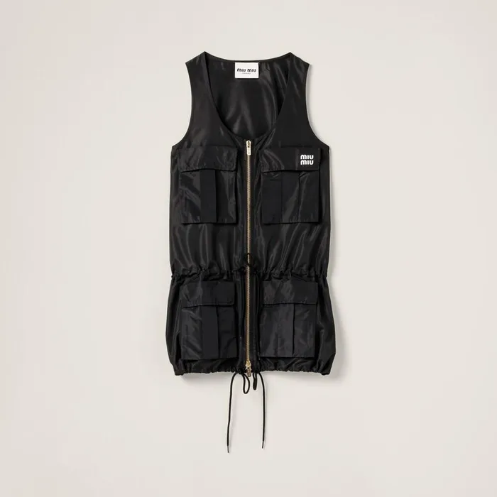 Women Dresses Miu Miu Technical Fabric Minidress Black