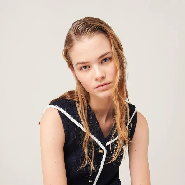 Women Dresses Miu Miu Tweed Minidress Navy Women Dresses Miu Miu Tweed Minidress Navy