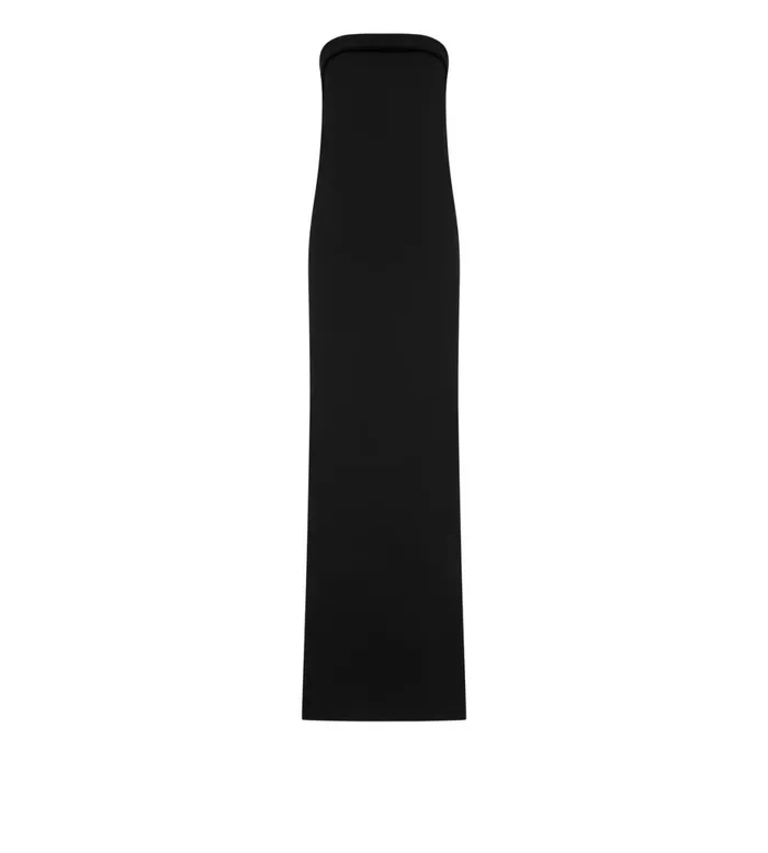 Women Dresses Tom Ford Double Silk Georgette Strapless Evening Dress Black