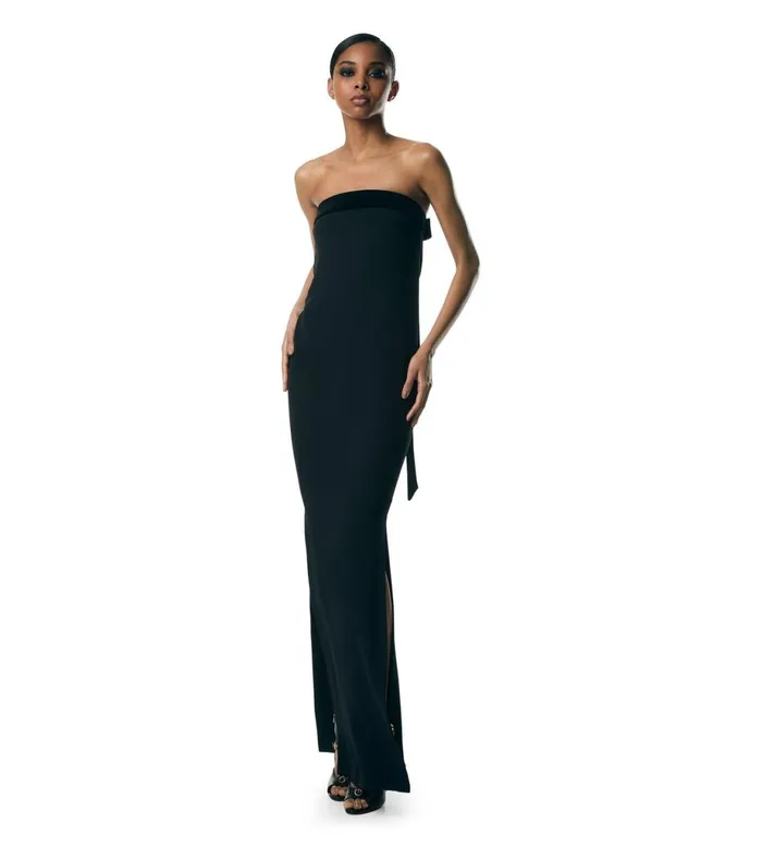 Women Dresses Tom Ford Double Silk Georgette Strapless Evening Dress Black Women Dresses Tom Ford Double Silk Georgette Strapless Evening Dress Black