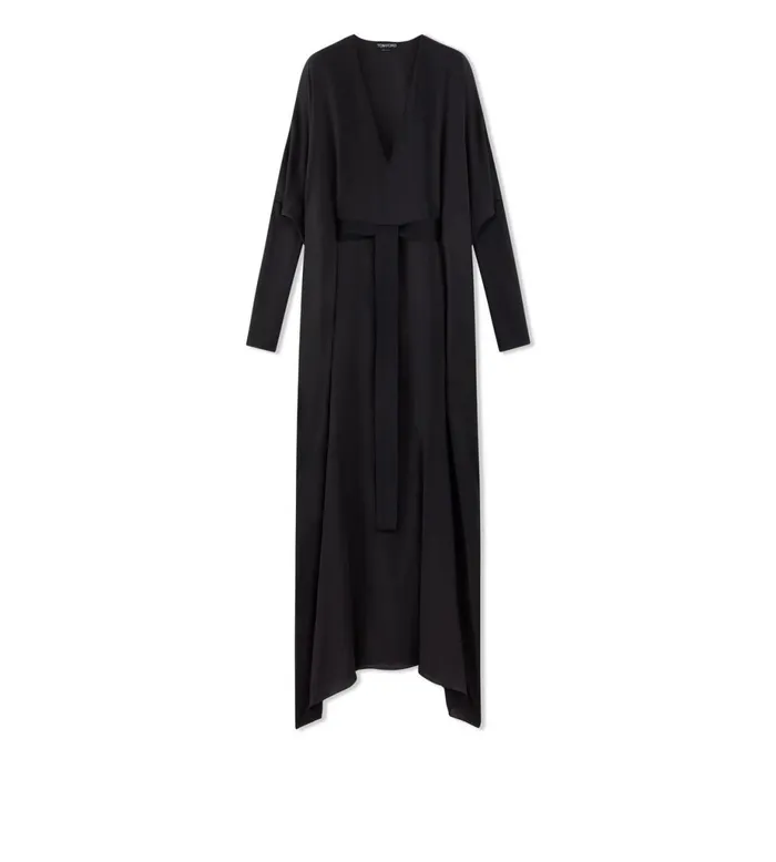 Women Dresses Tom Ford Light Double Georgette Kaftan Black