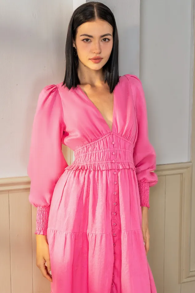 Women Dresses YUMI KIM GEORGIA LINEN MAXI DRESS Pink Linen