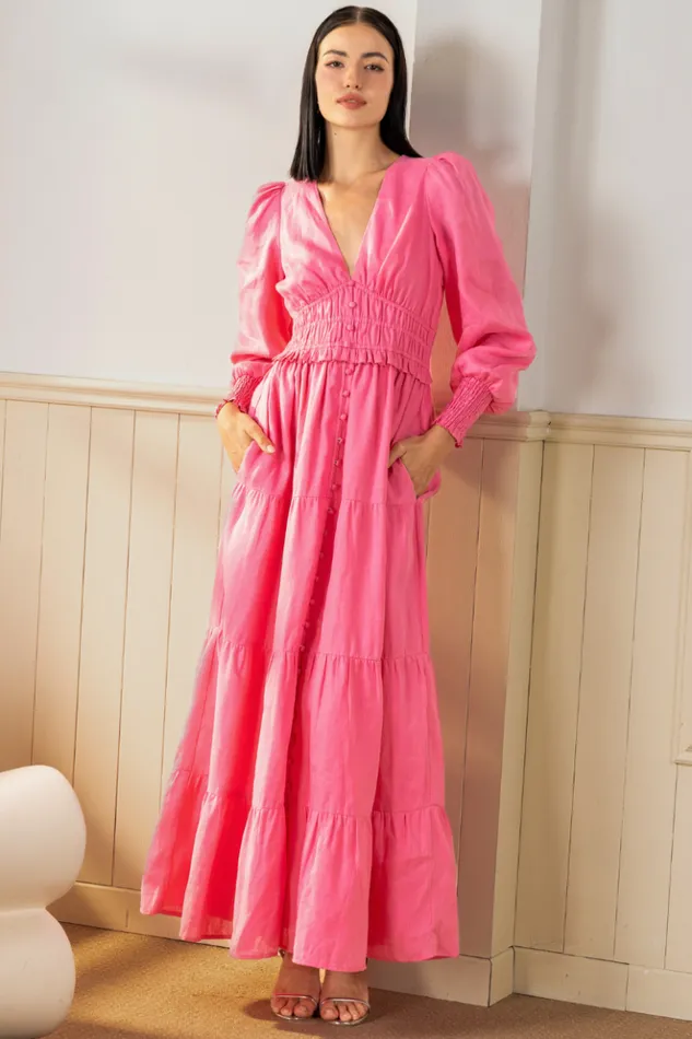 Women Dresses YUMI KIM GEORGIA LINEN MAXI DRESS Pink Linen