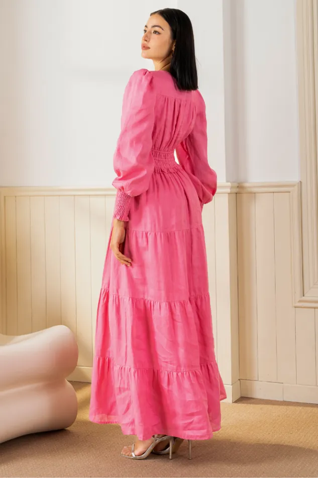 Women Dresses YUMI KIM GEORGIA LINEN MAXI DRESS Pink Linen