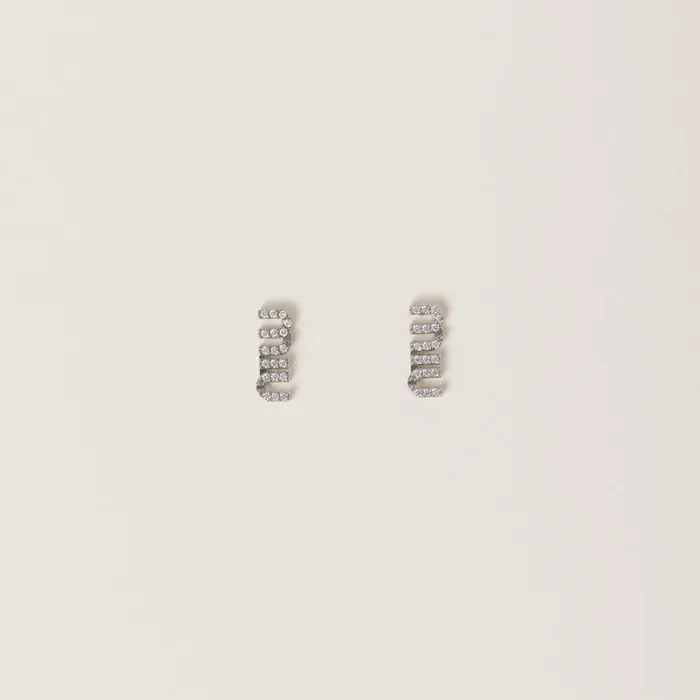 Women Earrings Miu Miu Metal Earrings With Crystals Steelcrystal