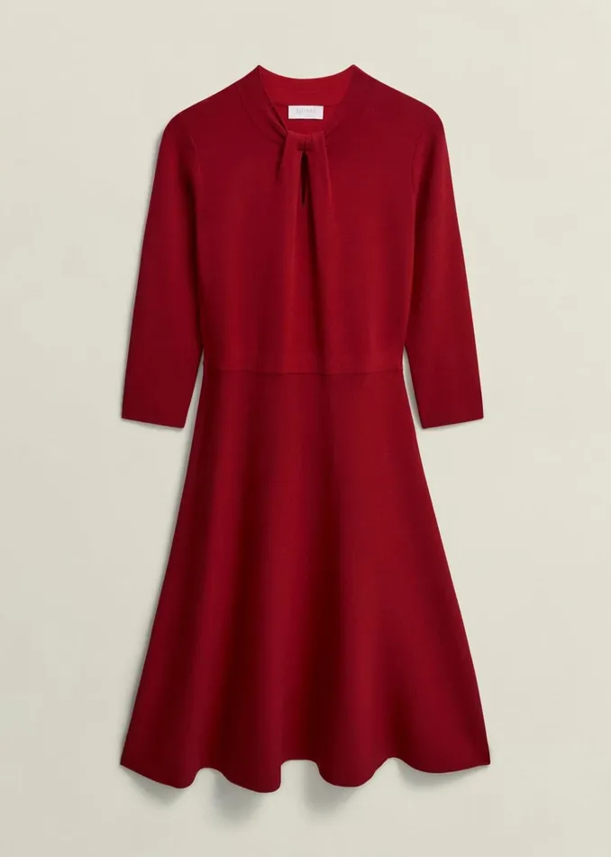 Women Effie Knitted Dress True Red Hobbs Dresses and Jumpsuits