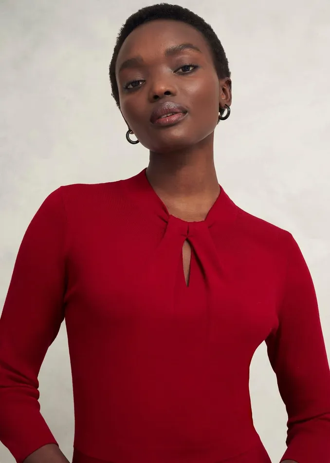 Women Effie Knitted Dress True Red Hobbs Dresses and Jumpsuits