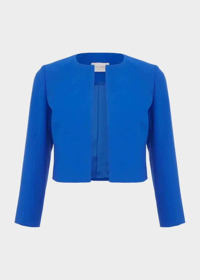 Women Elize Crepe Jacket Lapis Blue Hobbs Coats and Jackets