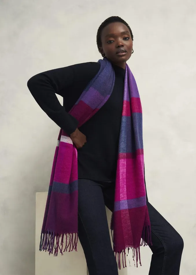 Women Elsa Scarf Purple Multi Hobbs Scarves