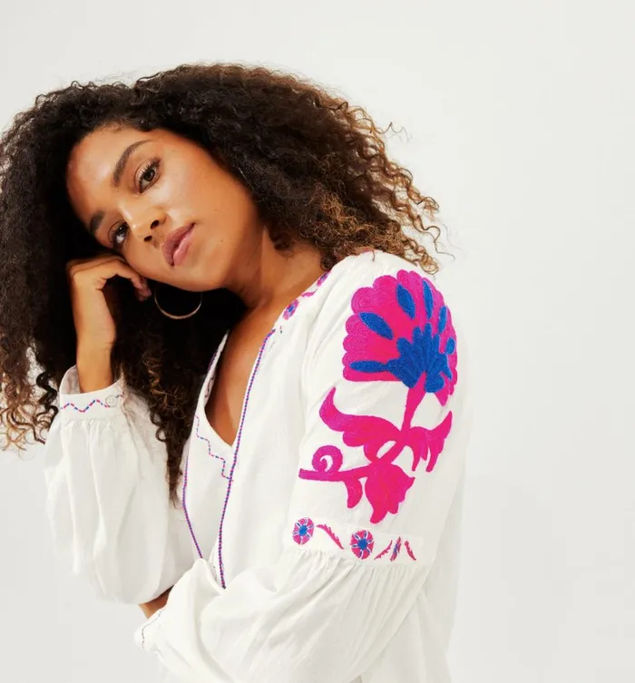 Women Embroidered Blouse 8211 Ecru Print Promod Shirts And Tunics Women Embroidered Blouse 8211 Ecru Print Promod Shirts And Tunics