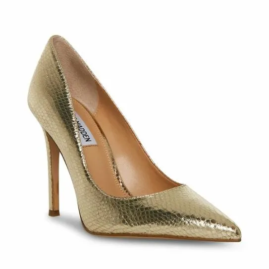 Women EVELYN GOLD SNAKE Gold Snake Steve Madden Heels Women EVELYN GOLD SNAKE Gold Snake Steve Madden Heels