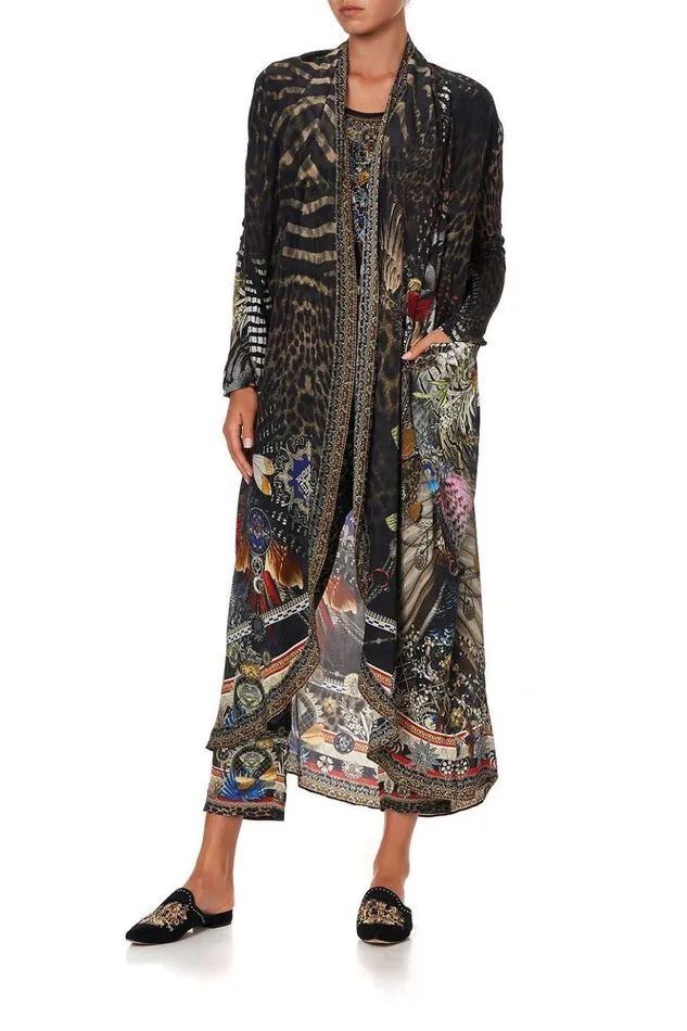 Women Extended Sizes Camilla Long Casual Jacket With Pockets Treasure Chaser