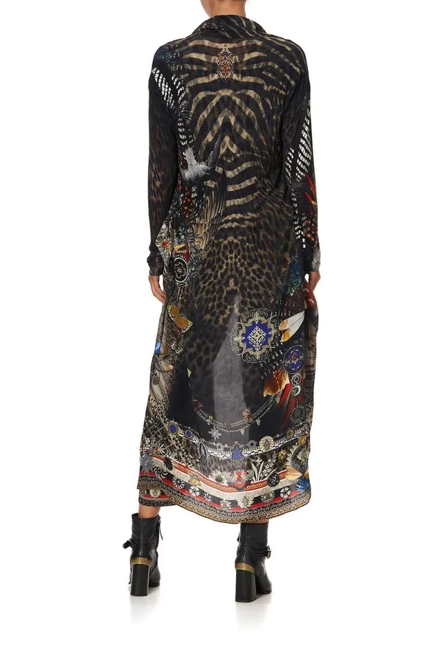 Women Extended Sizes Camilla Long Casual Jacket With Pockets Treasure Chaser