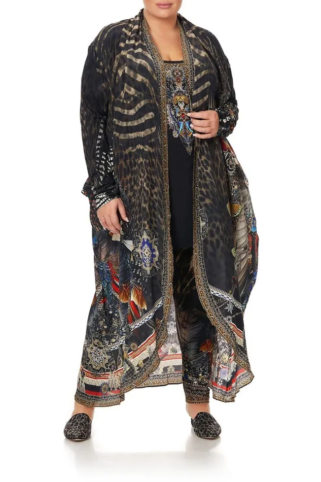 Women Extended Sizes Camilla Long Casual Jacket With Pockets Treasure Chaser