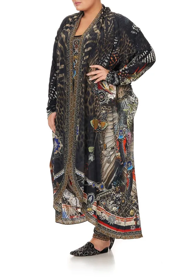 Women Extended Sizes Camilla Long Casual Jacket With Pockets Treasure Chaser