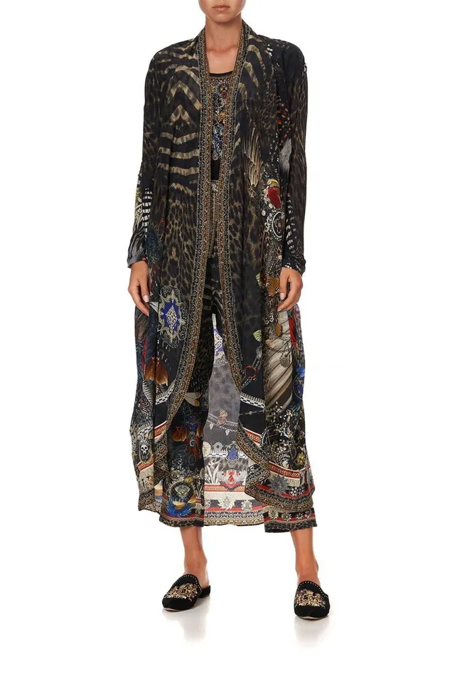 Women Extended Sizes Camilla Long Casual Jacket With Pockets Treasure Chaser