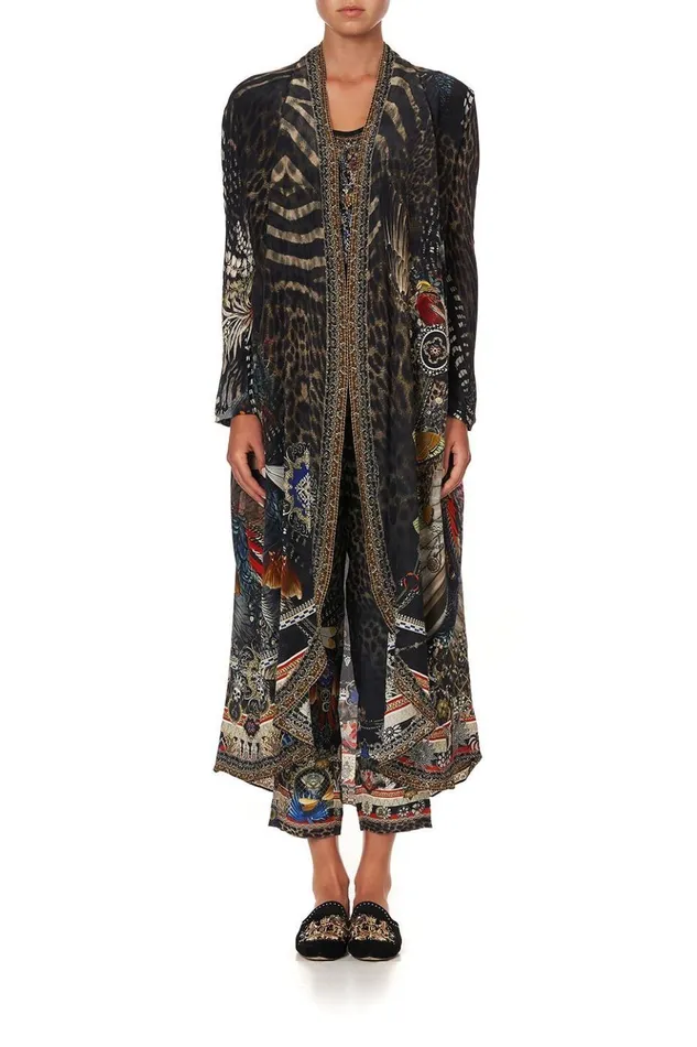 Women Extended Sizes Camilla Long Casual Jacket With Pockets Treasure Chaser