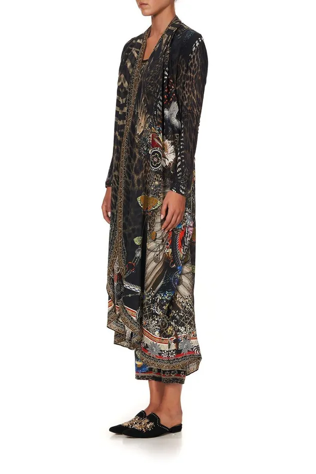 Women Extended Sizes Camilla Long Casual Jacket With Pockets Treasure Chaser