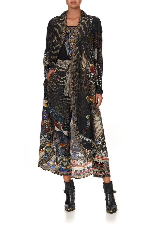 Women Extended Sizes Camilla Long Casual Jacket With Pockets Treasure Chaser