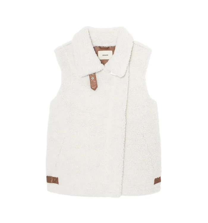 Women Fabric Fleece Waistcoat 8211 Ecru Promod Jackets Women Fabric Fleece Waistcoat 8211 Ecru Promod Jackets
