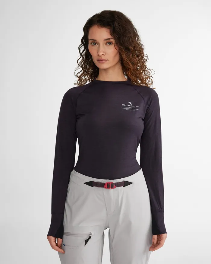 Women Fafne Baselayer Crewneck Raven Klttermusen Base Layers