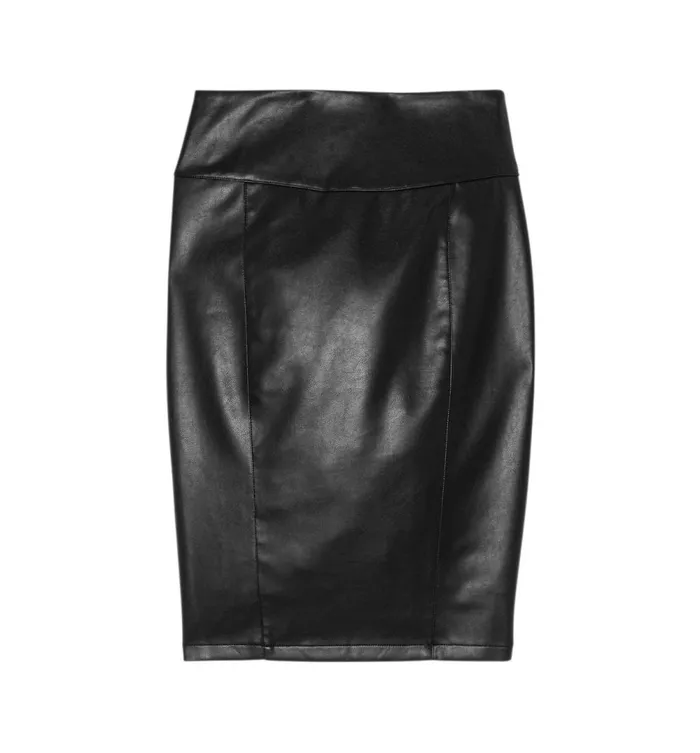 Women Faux Leather Midi Skirt 8211 Black Promod Skirts Women Faux Leather Midi Skirt 8211 Black Promod Skirts