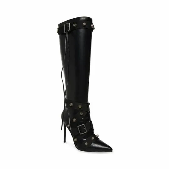 Women FINK BLACK Black Steve Madden Boots and Booties Women FINK BLACK Black Steve Madden Boots and Booties