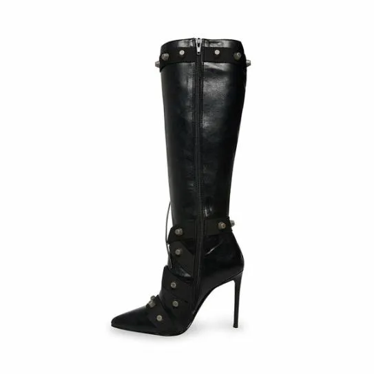 Women FINK BLACK Black Steve Madden Boots and Booties Women FINK BLACK Black Steve Madden Boots and Booties