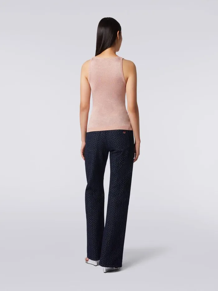 Women FivePocket Cotton Trousers With Zigzag Pattern And Embroidery On The Back Pocket Blue Missoni Trousers Women FivePocket Cotton Trousers With Zigzag Pattern And Embroidery On The Back Pocket Blue Missoni Trousers