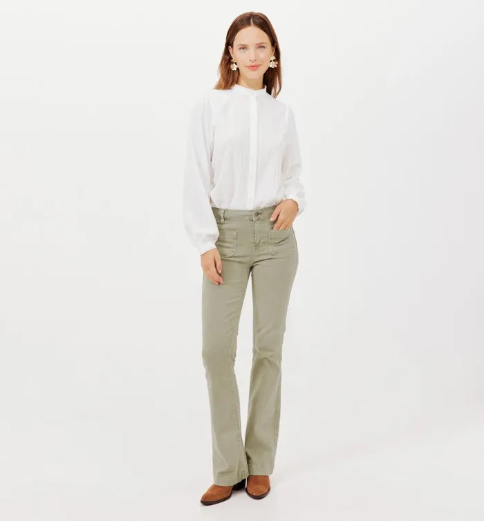 Women Flared Trousers 8211 Khaki Promod Jeans