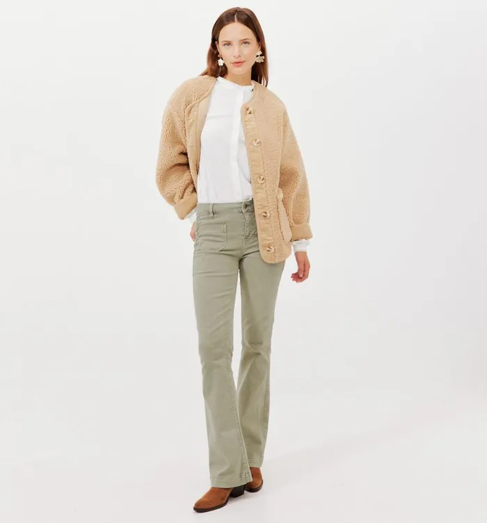 Women Flared Trousers 8211 Khaki Promod Jeans Women Flared Trousers 8211 Khaki Promod Jeans