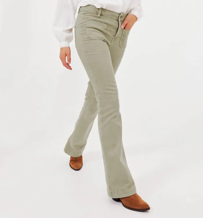 Women Flared Trousers 8211 Khaki Promod Jeans Women Flared Trousers 8211 Khaki Promod Jeans