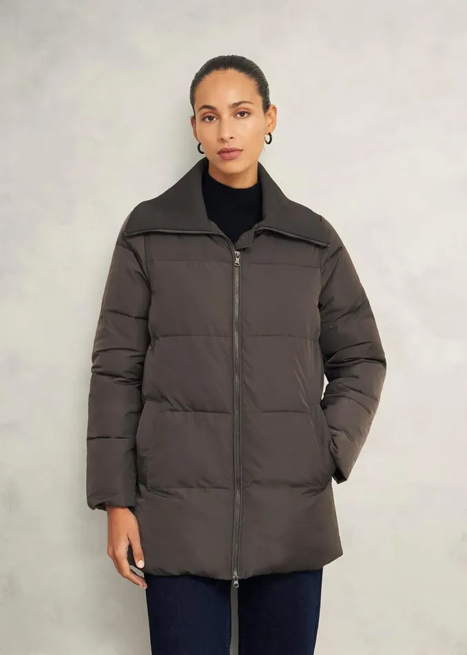 Women Flora Puffer Mocha Hobbs Coats and Jackets