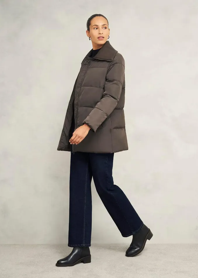 Women Flora Puffer Mocha Hobbs Coats and Jackets