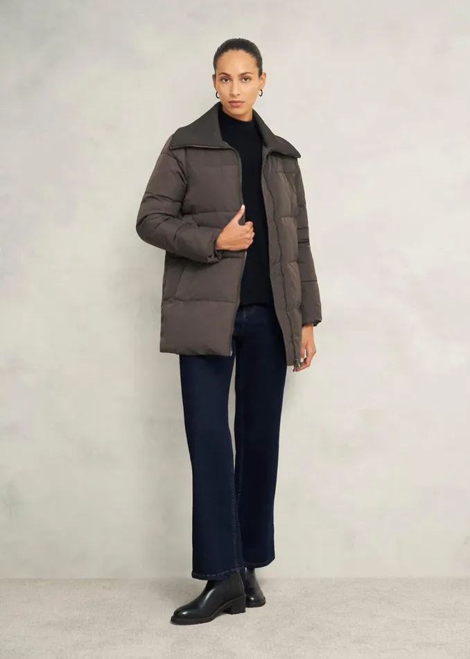 Women Flora Puffer Mocha Hobbs Coats and Jackets