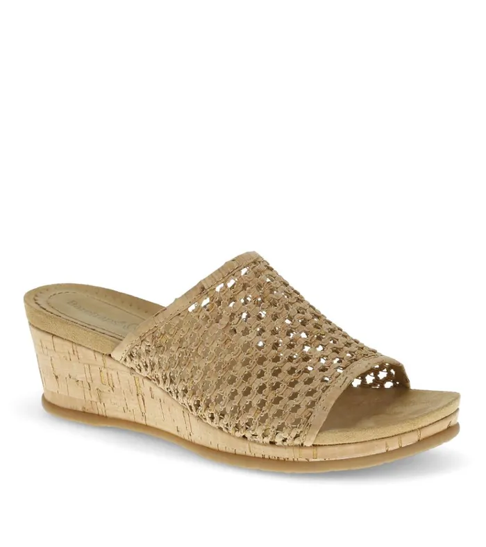 Women Flossey Wedge Slide Sandal Natural Cork Baretraps Slides and Slip On Sandals