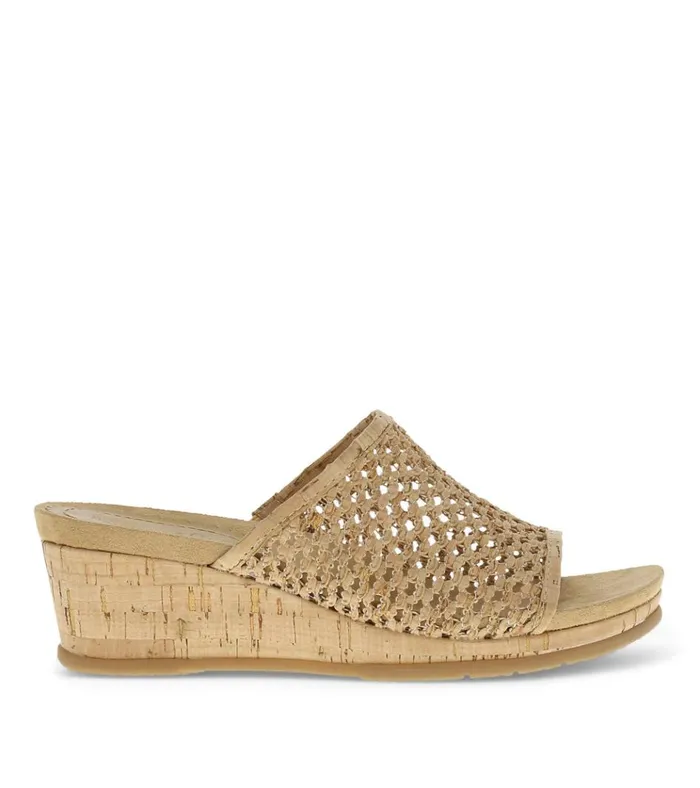 Women Flossey Wedge Slide Sandal Natural Cork Baretraps Slides and Slip On Sandals