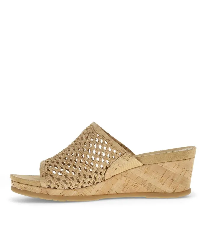 Women Flossey Wedge Slide Sandal Natural Cork Baretraps Slides and Slip On Sandals