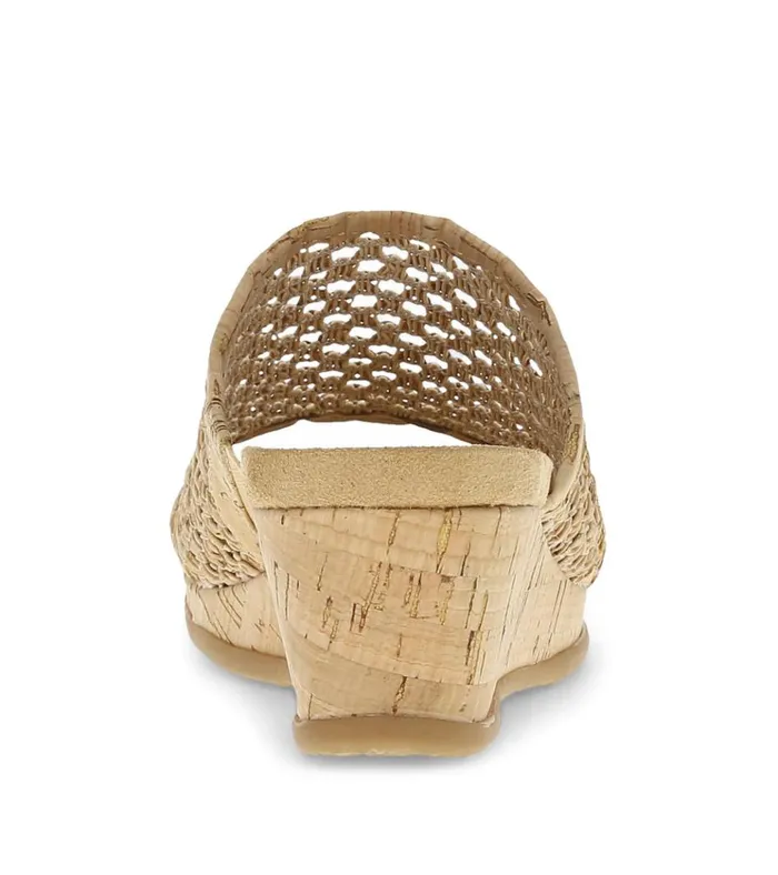Women Flossey Wedge Slide Sandal Natural Cork Baretraps Slides and Slip On Sandals