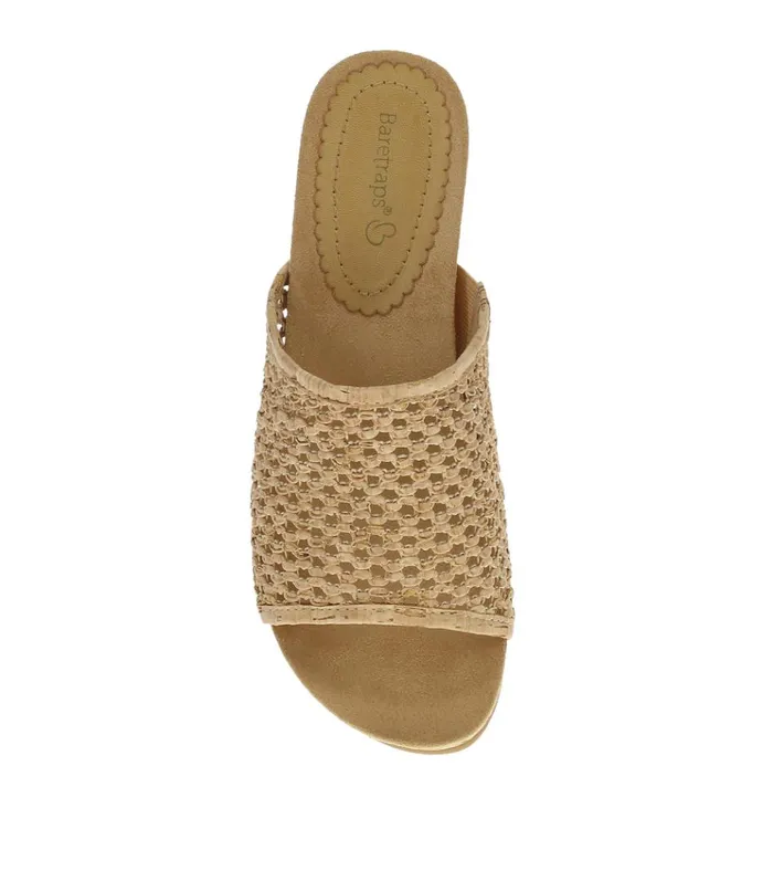 Women Flossey Wedge Slide Sandal Natural Cork Baretraps Slides and Slip On Sandals