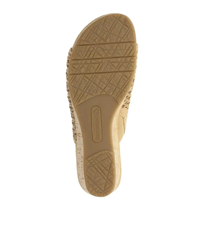 Women Flossey Wedge Slide Sandal Natural Cork Baretraps Slides and Slip On Sandals
