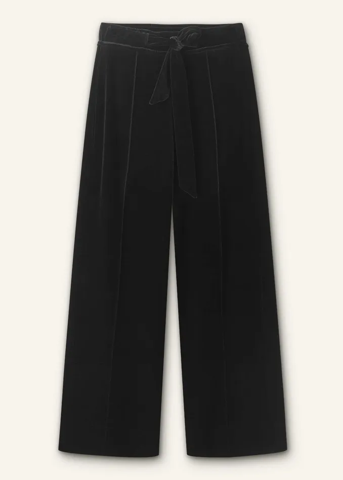 Women Fluid Velour Track Pant Black MEEM