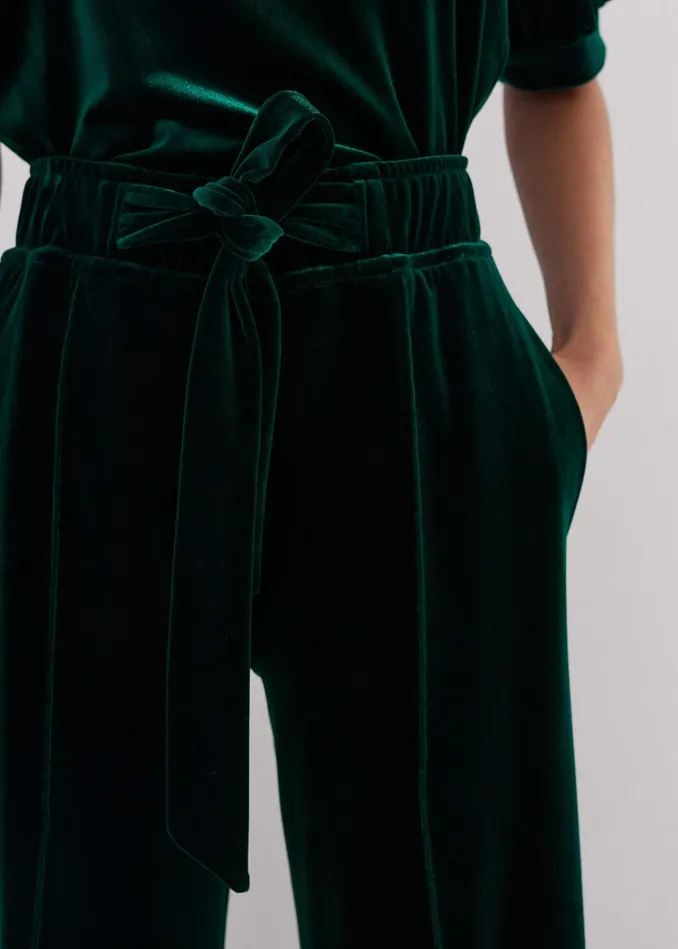 Women Fluid Velour Track Pant Gable Green MEEM