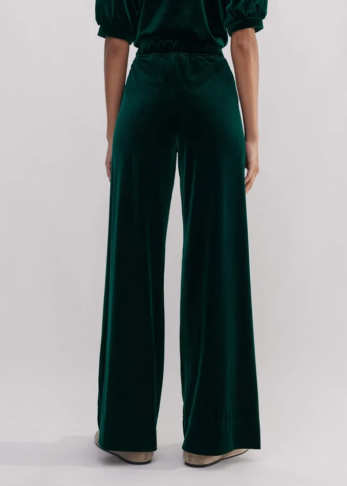 Women Fluid Velour Track Pant Gable Green MEEM