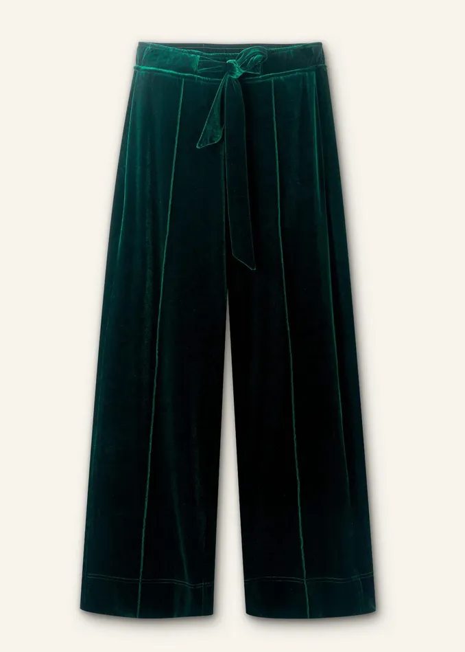Women Fluid Velour Track Pant Gable Green MEEM