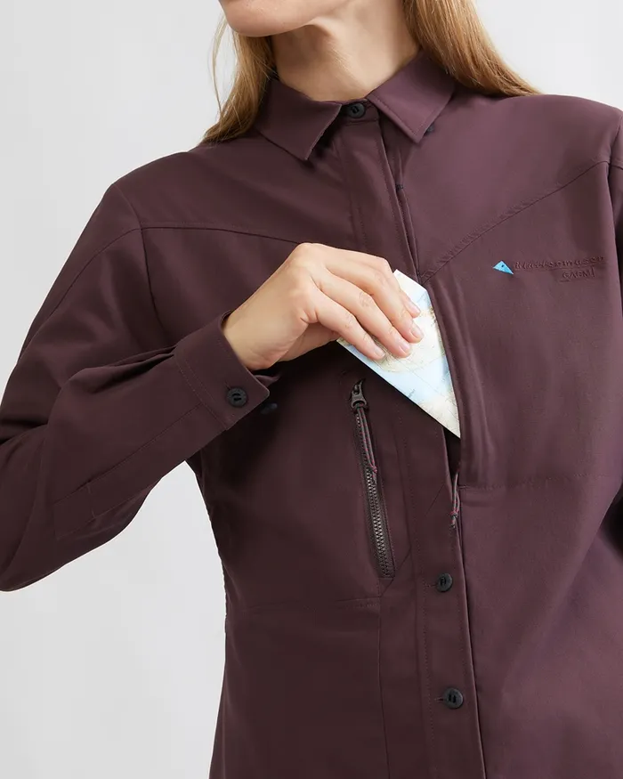 Women Garm Levitend Long Sleeve Shirt Raven Klttermusen Shirts