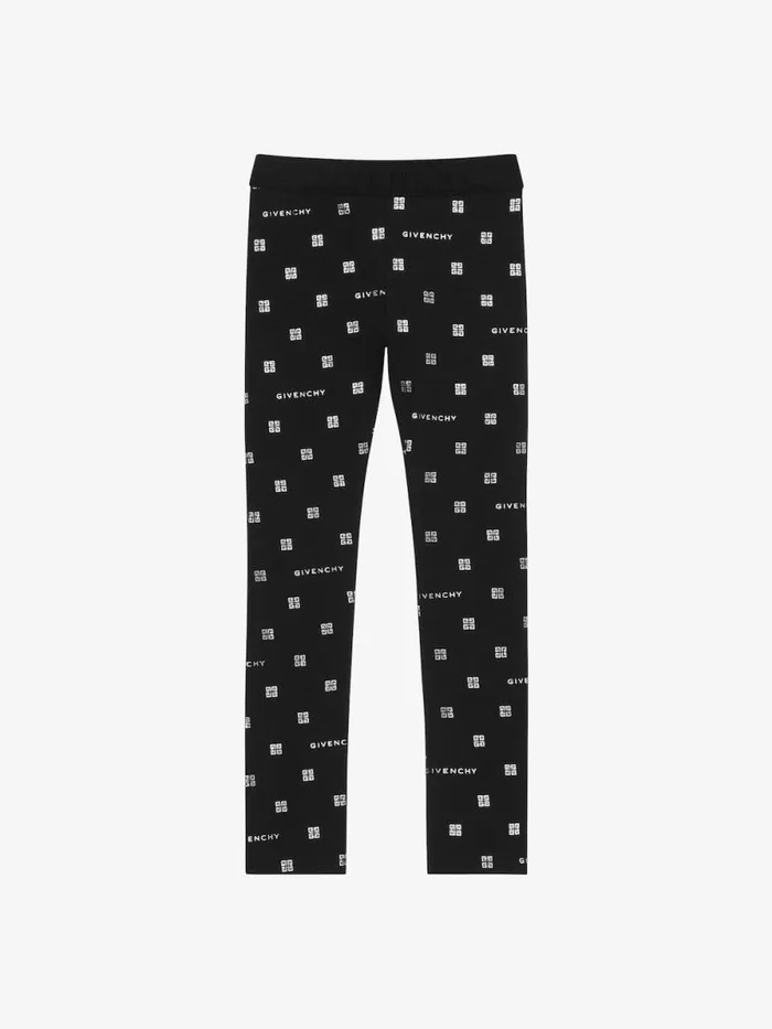 Women Girl 4 To 12 Years Givenchy Leggings In GIVENCHY 4G Jersey Blacksilvery