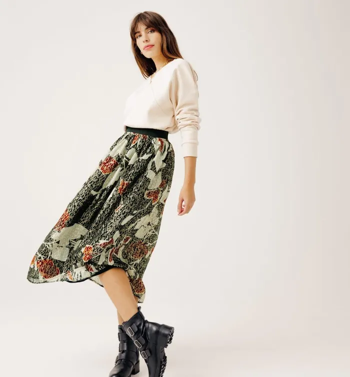 Women Glitzy Patterned Skirt 8211 Black Print Promod Skirts Women Glitzy Patterned Skirt 8211 Black Print Promod Skirts