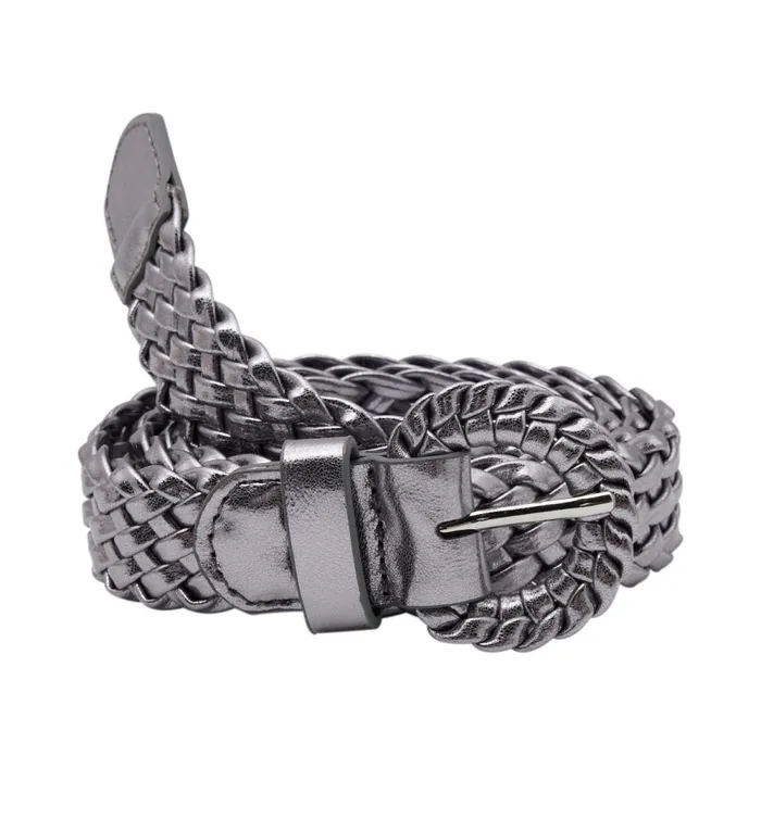 Women Glitzy Woven Belt 8211 Silver Promod Belts