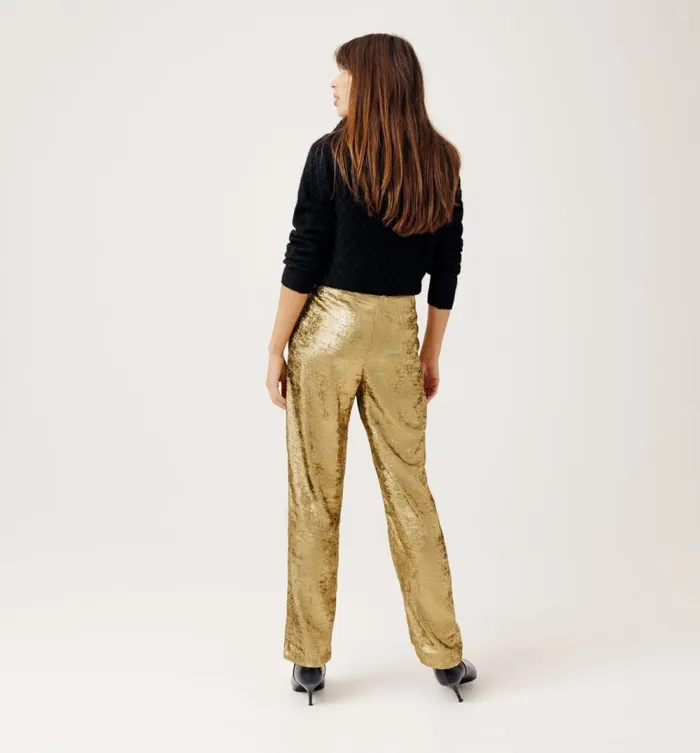 Women Gold Lam Trousers 8211 Gold Promod Trousers Women Gold Lam Trousers 8211 Gold Promod Trousers